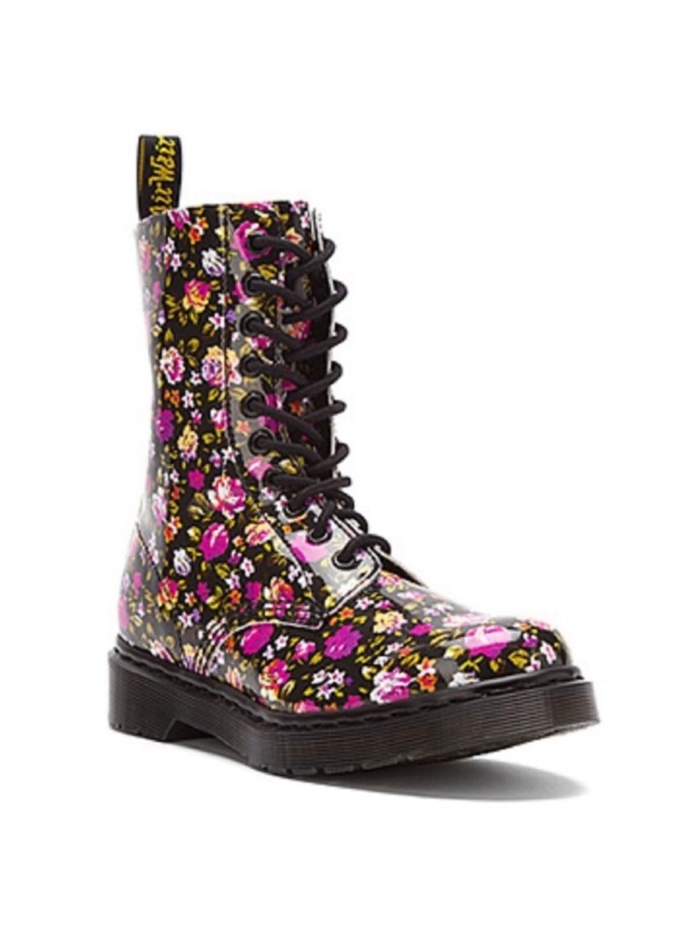 Dr. Martens Womens Simone Floral Leather Lace Up Combat Ankle Boots Rare Sz 10 - Picture 12 of 12